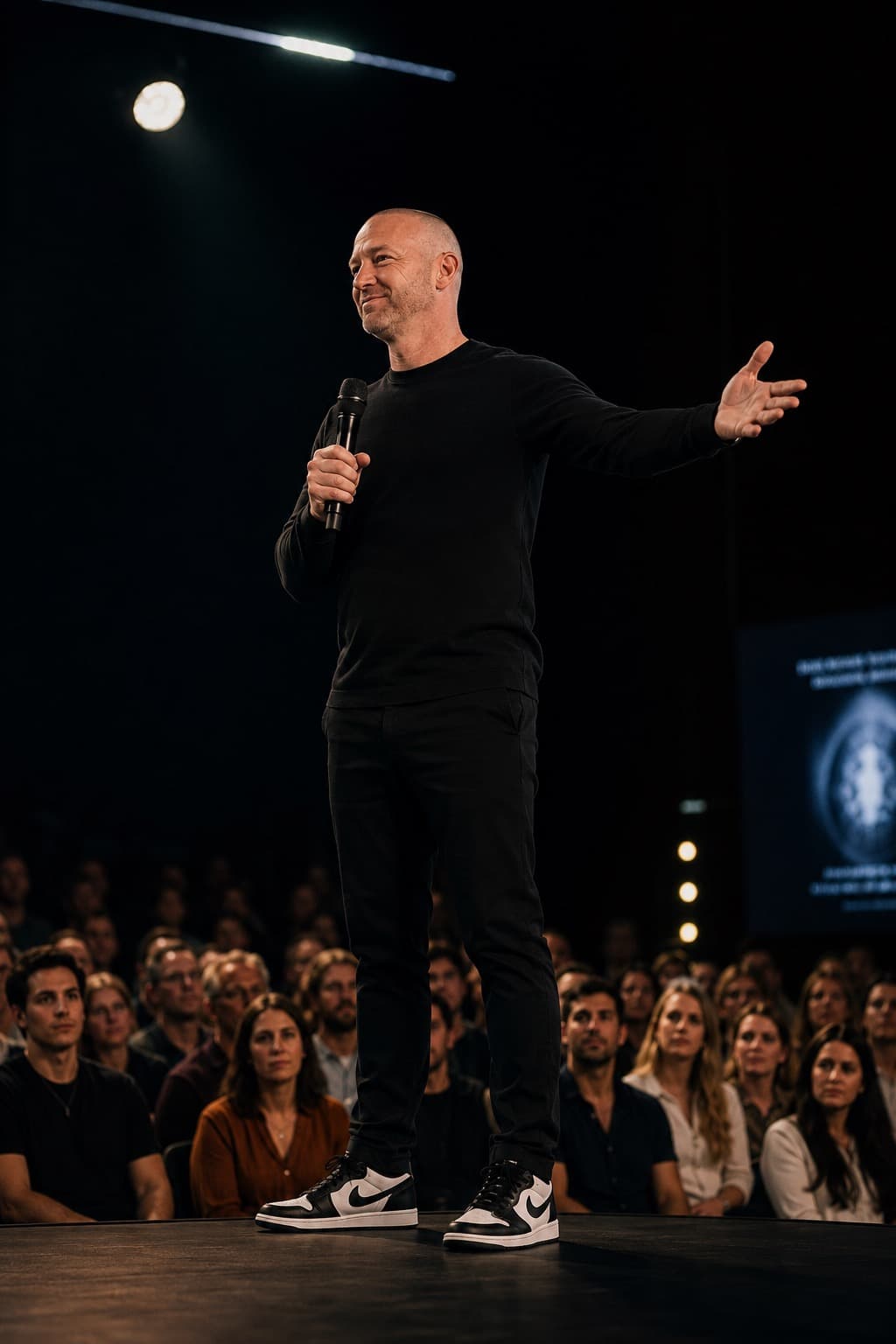 David P. Cook speaking on stage